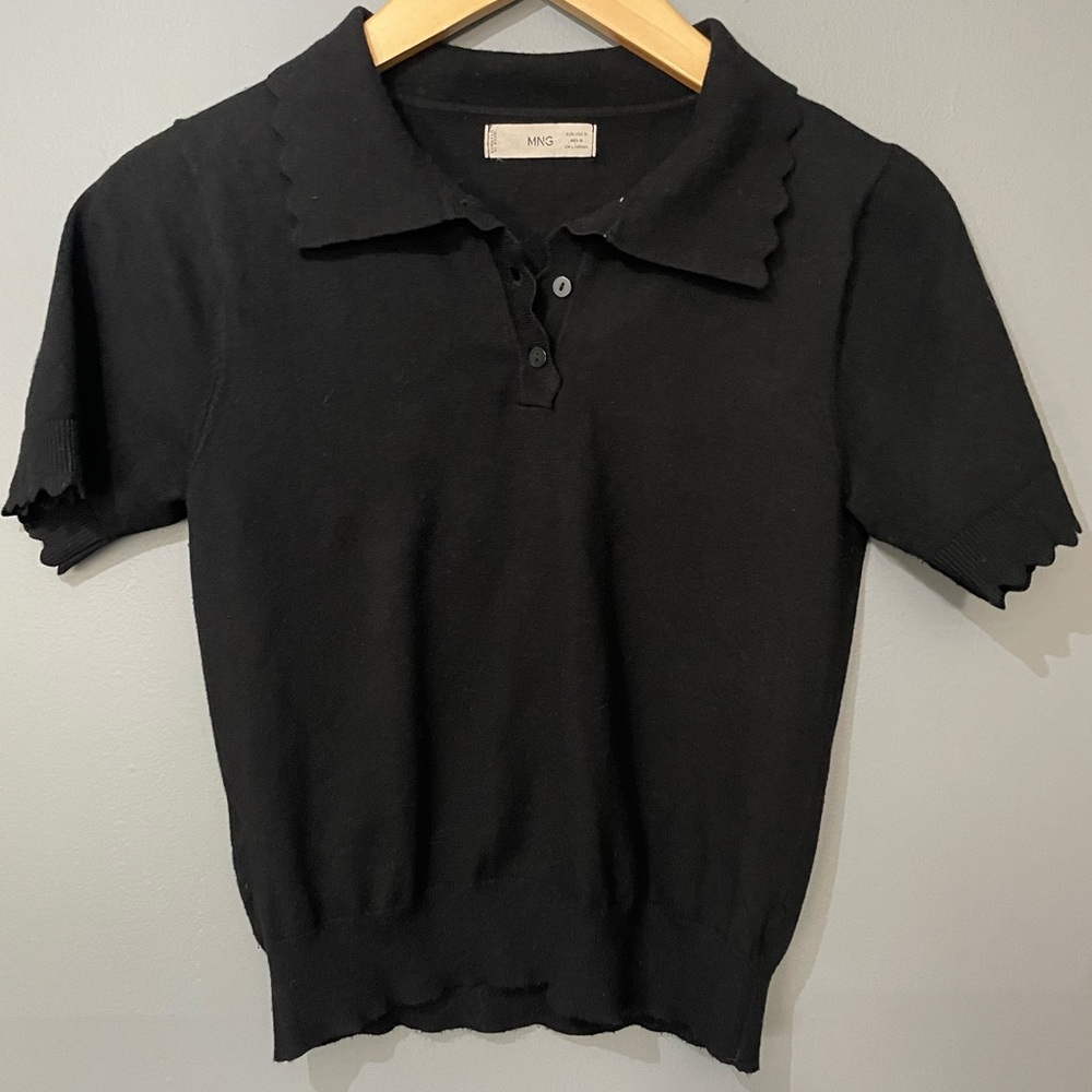 Mango Knit Polo Crop